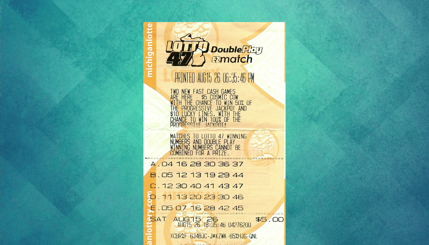 A $6.79 million jackpot-winning Lotto 47 ticket.