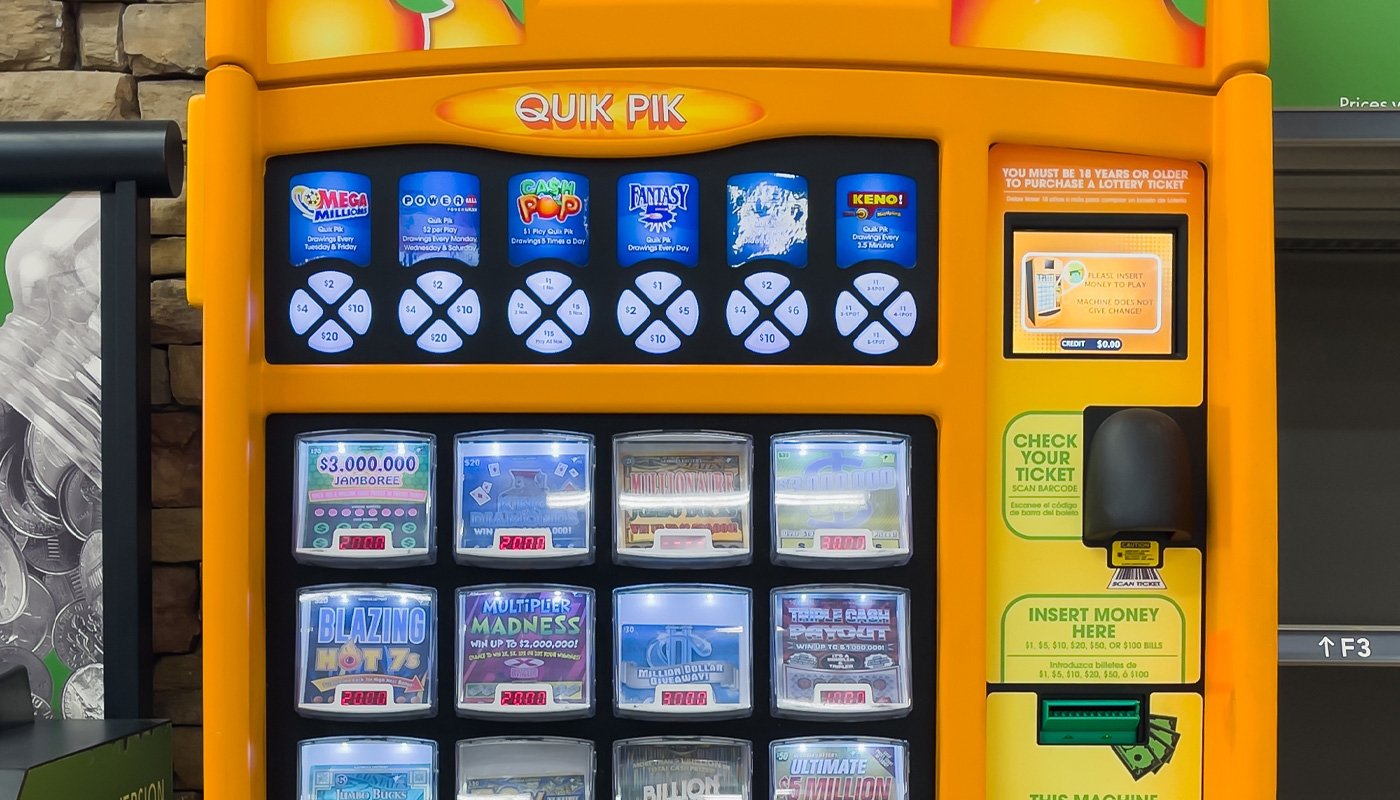 A lottery ticket machine.