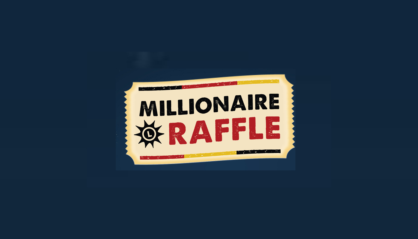 The Maryland Lottery Millionaire Raffle logo over a blue background.